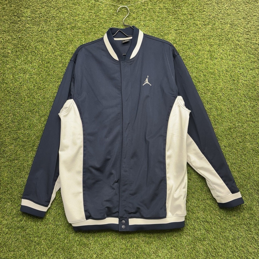 Air Jordan Men Bomber Jacket Mens XL Black White Colorblock Dri Fit Full Zip